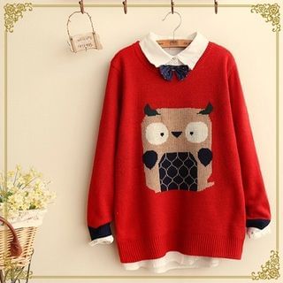 Fairyland Owl Pattern Sweater