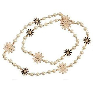 Best Jewellery Faux-Pearl Flower Necklace