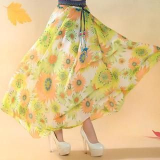 Sayumi Floral Print Chiffon Skirt