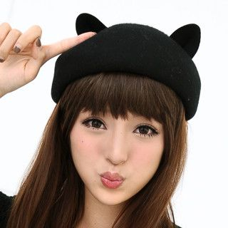 Cat Ear Hat Black - One Size