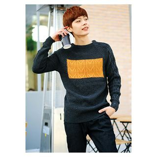 HOTBOOM Cable-Knit Sweater