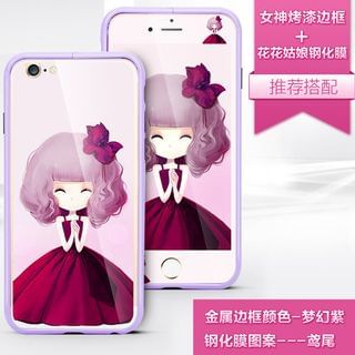 Kindtoy Set: iPhone 5 Bumper + Girl Print Front And Back Protective Film