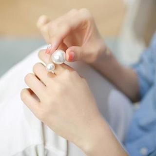 Ticoo Faux Pearl Cube Ring