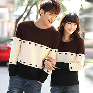 Igsoo Couple Color Block Sweater
