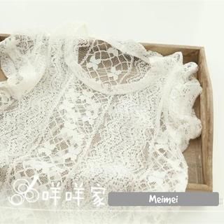 Meimei Short-Sleeve Lace Perforated Top