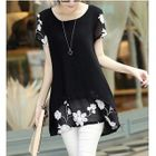 Floral Print Chiffon Top White - M от YesStyle.com INT Floral Print Chiffon Top White - M от YesStyle.com INT