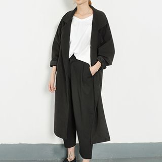 Pony's Tale Notch Lapel Open Front Coat