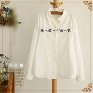 Blu Pixie Patterned Embroidered Shirt