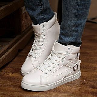 YAX Belted Lace Up Sneakers