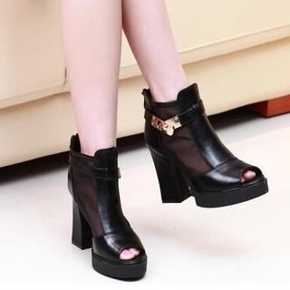 Glamkicks Chunky Heel Ankle Boot Sandals