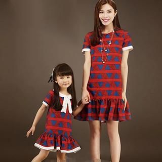 Azure Family Short-Sleeve Print Dress