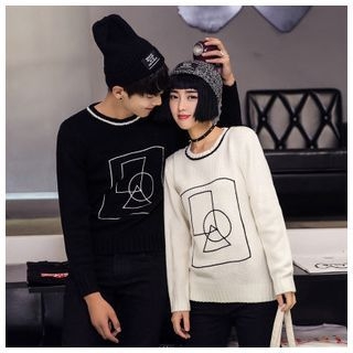 Simpair Matching Couple Embroidered Sweater