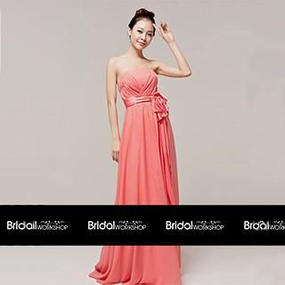 Bridal Workshop Strapless Bow-Accent A-Line Evening Gown