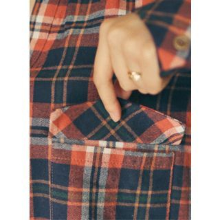 HOTPING Open-Placket Checked Dress