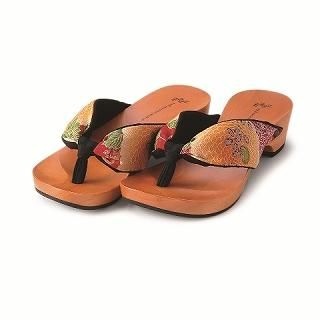 Geta-monogatari Flower sandals S - Black/Red