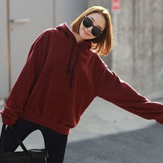 Seoul Fashion Hooded Brushed-Fleece Pullover