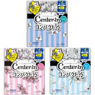 Unicharm - Center-In 1/2 Night Wing Feminine Pads 30.5cm Sweet Floral - 12 pcs