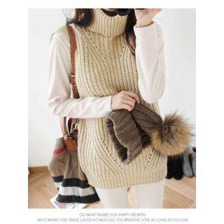 hellopeco Turtle-Neck Knit Vest