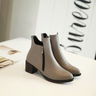 Colorful Shoes Block Heel Pointy Short Boots