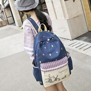 VIVA Print Pinstriped Backpack