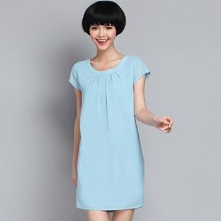 Mythmax Short-Sleeve Lace Panel Dress