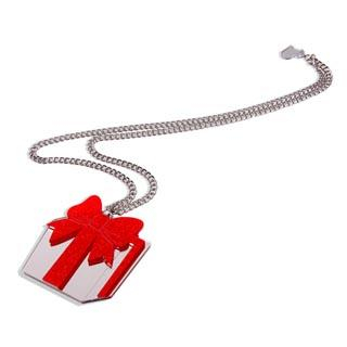 Sweet & Co. XL Red Glitter Present Long Necklace