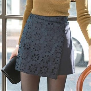 mimi & didi Inset Shorts Laced Mini Wrap Skirt