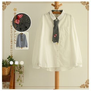 Clover Dream Embroidered Tie Accent Shirt
