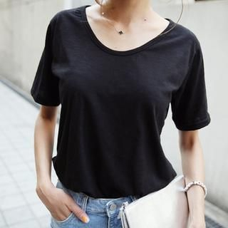 Koo U-Neck Short-Sleeve Cotton T-Shirt