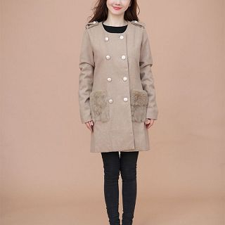 XINLAN Furry-Pocket Coat