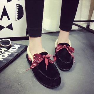 SouthBay Shoes Polka Dot Bow Moccasins