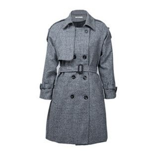 Flore Plaid Belted Trench Coat