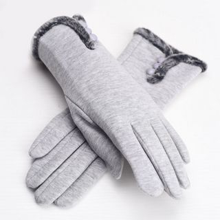 RGLT Scarves Faux-Fur-Trim Gloves