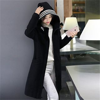AiSun Contrast Hooded Coat