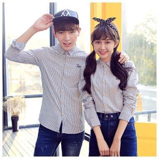Simpair Striped Couple Shirt