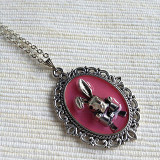 MyLittleThing Silver Bunny Necklace (Pink) One Size