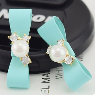 Ciroki Embellished Bow Stud Earrings
