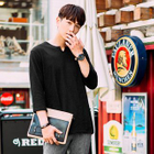 Cutout-Neckline 3/4-Sleeve T-Shirt от YesStyle.com INT Cutout-Neckline 3/4-Sleeve T-Shirt от YesStyle.com INT