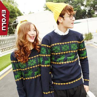 Evolu Nordic Print Couple Sweater