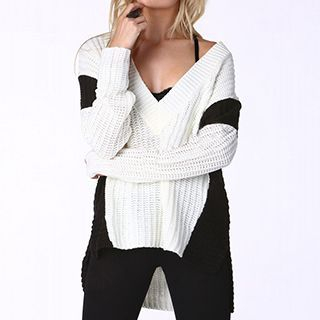 Obel Color Block V-Neck Sweater