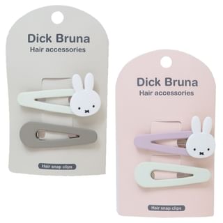 Miffy Bangs Hair Accessories / Hair Clips (Set of 2) IVORY & PINK
