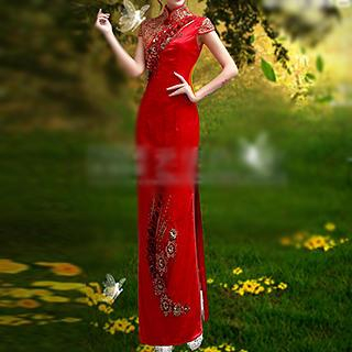 Angel Bridal Embellished Maxi Cheongsam