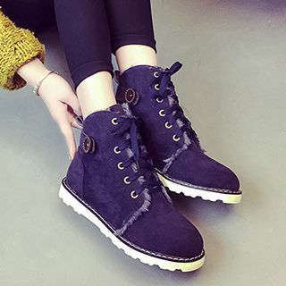 Zandy Shoes Fleece-Lined Ankle Boots