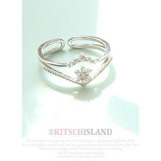 kitsch island Rhinestone Crown Ring