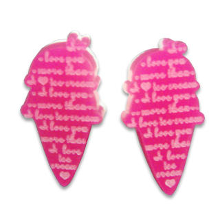 Sweet & Co. I Love Ice-cream Mirror Stud Earrings