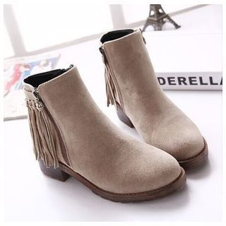Anran Tasseled Faux Suede Ankle Boots
