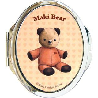 Teddy Bear Illustrated Mirror Beige - One Size