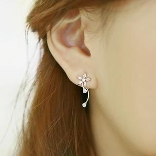 soo n soo Flower Crystal Earrings