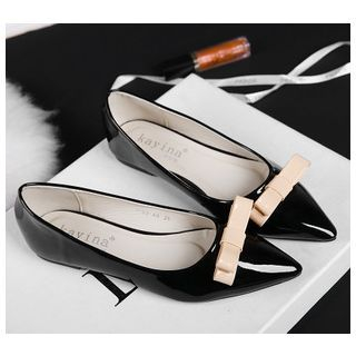 Anran Bow-accent Pointy Flats
