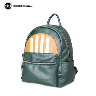 Fourone Faux Leather Color Block Backpack